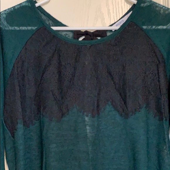 Cute Sheer Forest Green Sheer Top - Picture 6 of 11